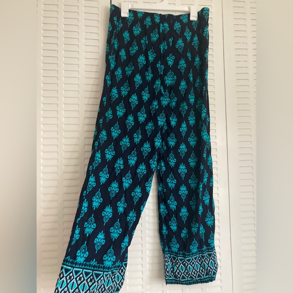 Turquoise Pattern Boho Pants